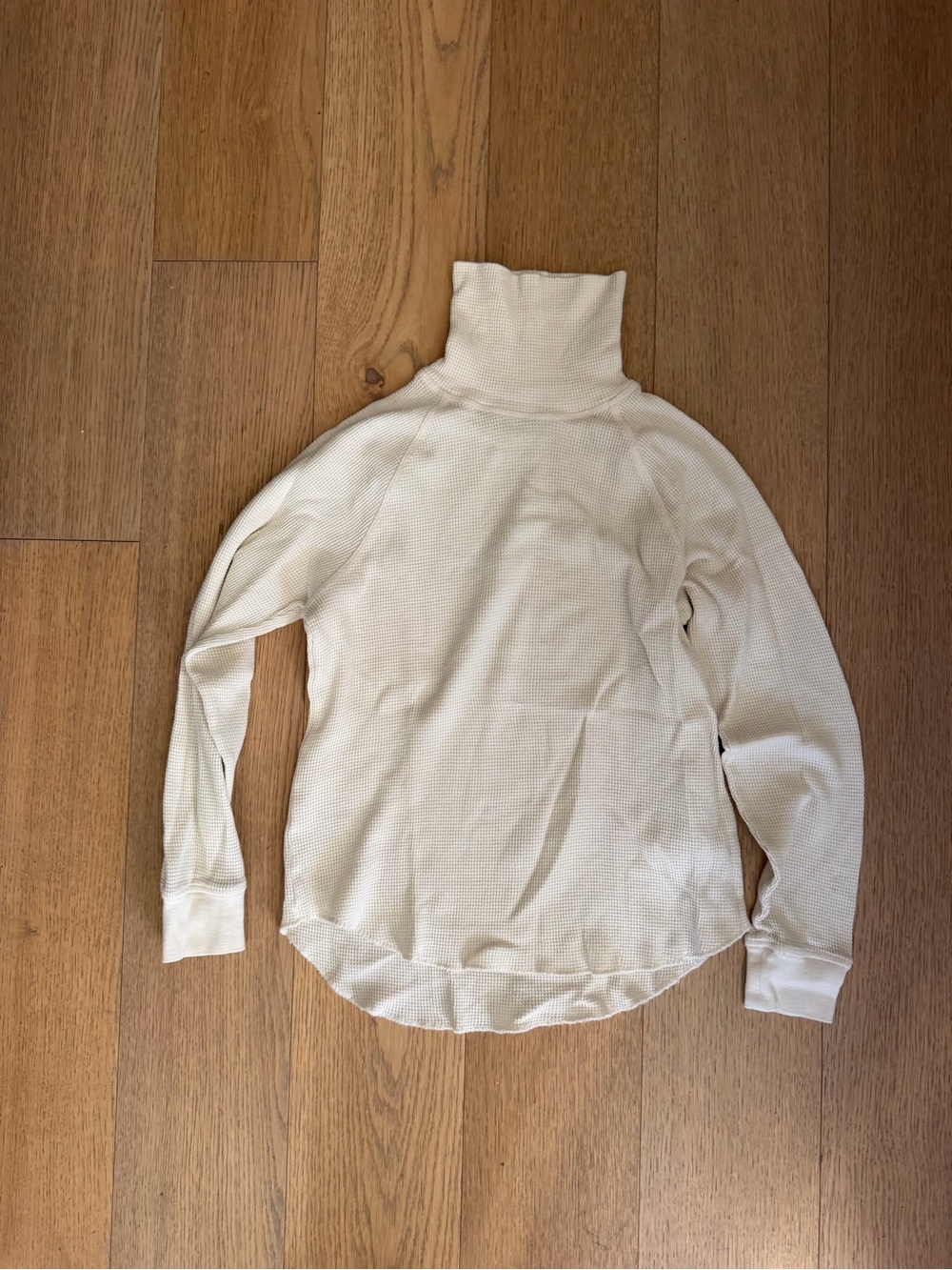 Cream Turtleneck Waffle-Knit Women XS Everlane